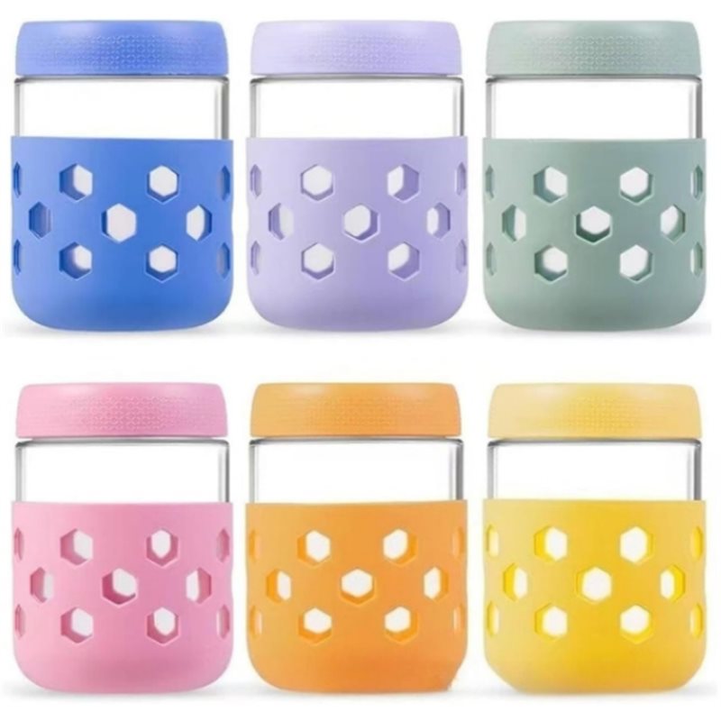 Meal Prep Glass - SOFT-Glass Jars With Airtight Lids, Wide-Mouth