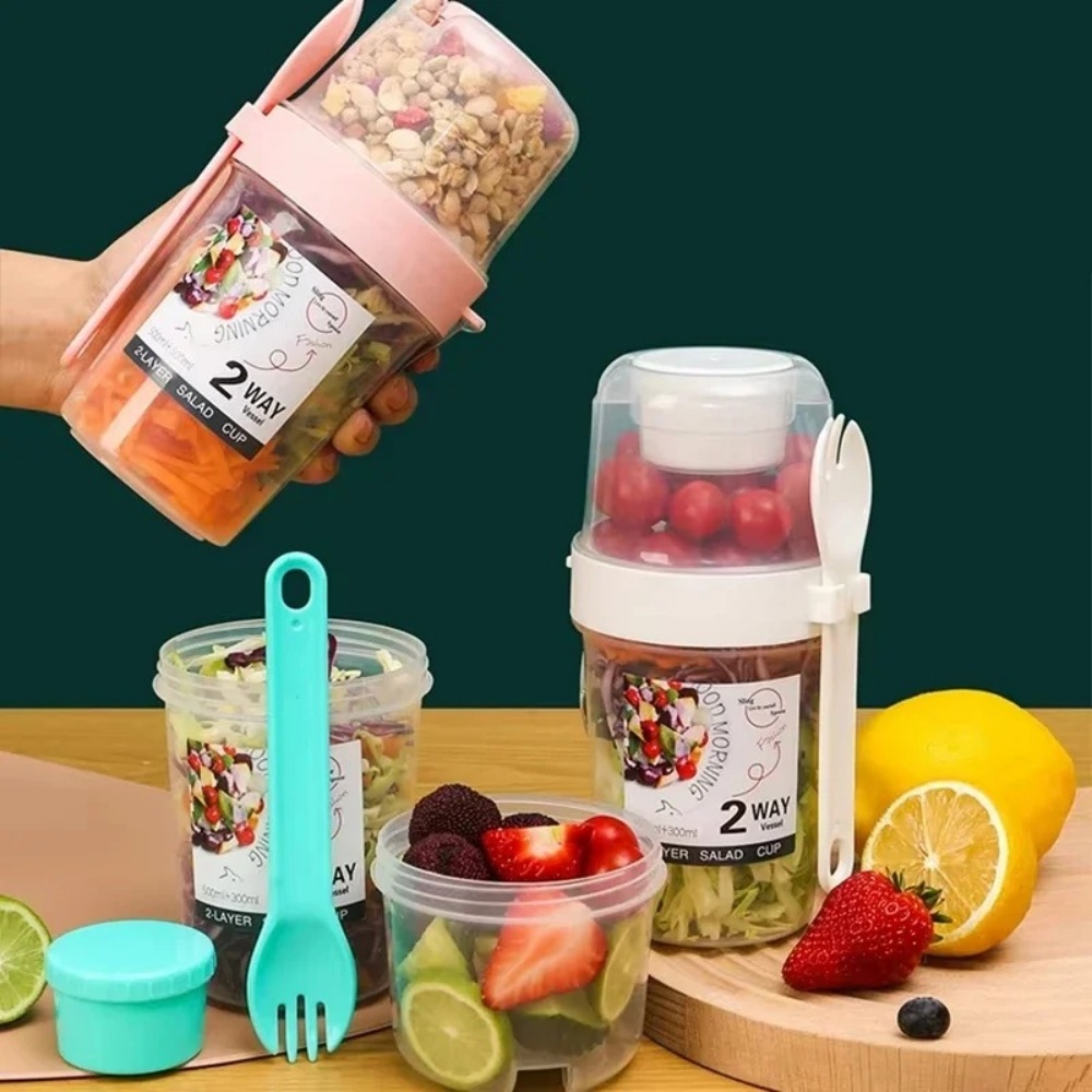 Meal Prep Yogurt Containers - Portable Salad Cup Breakfast Cup Food