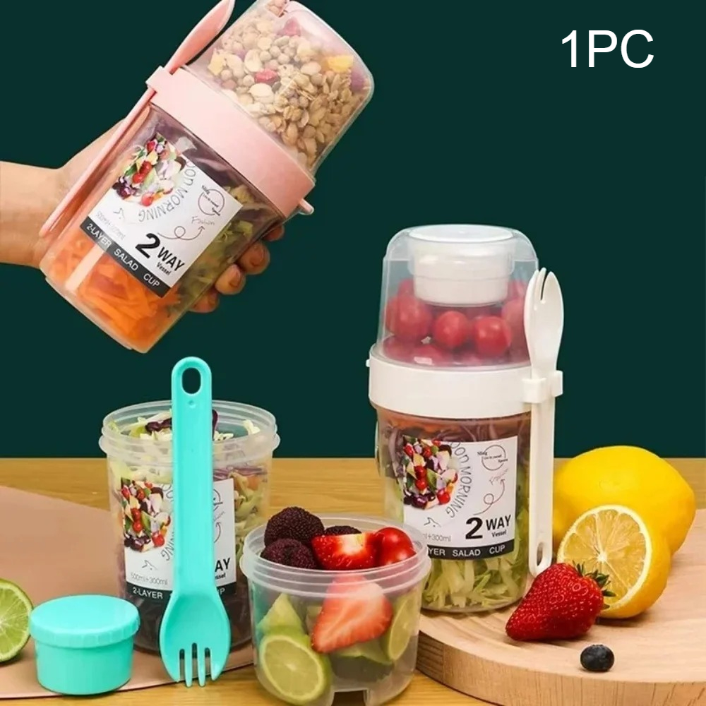 Meal Prep Yogurt Containers - Portable Salad Cup Breakfast Cup Food