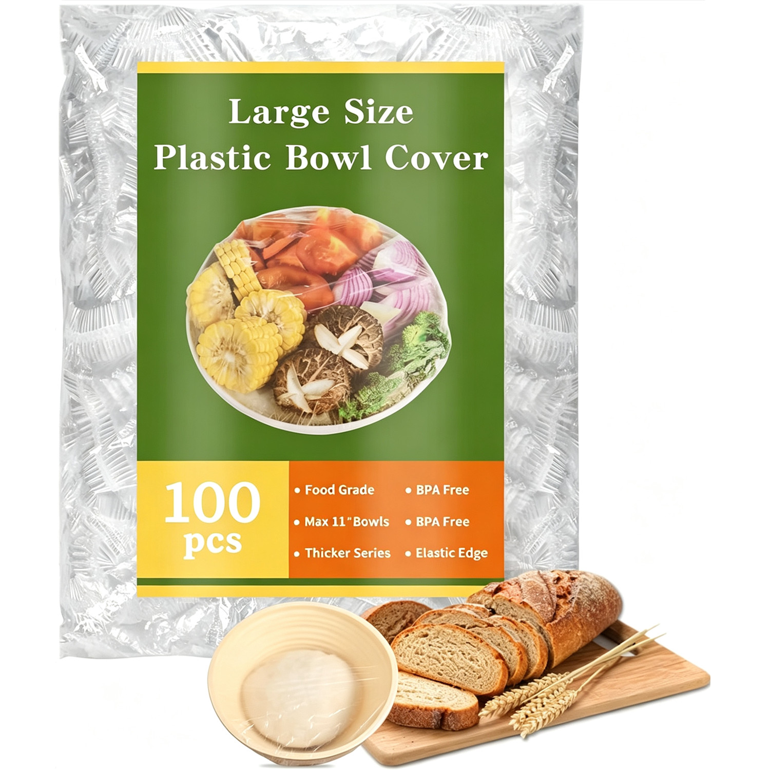 Meal Prep Wraps - 100 Sourdough Bread Proofing Large Elastic
