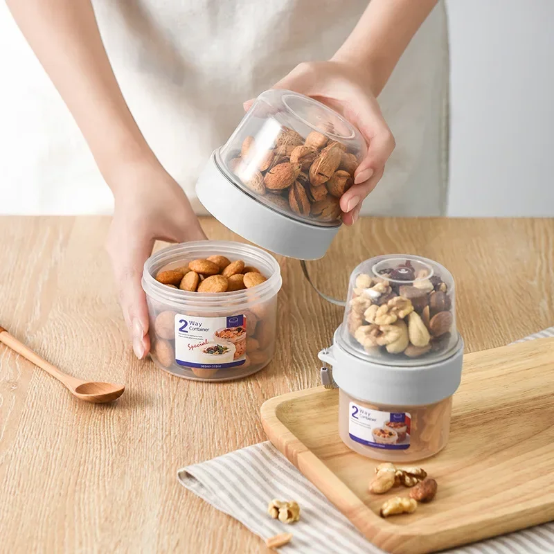 Meal Prep Yogurt Containers - Breakfast Oatmeal Cereal Nut Yogurt Salad