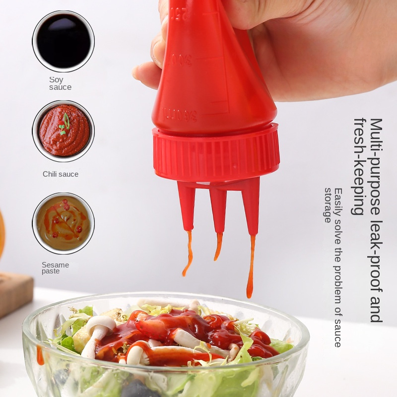 Sauce Squeeze Bottle - Squeeze Bottle 3 Holes Tomato Mustard