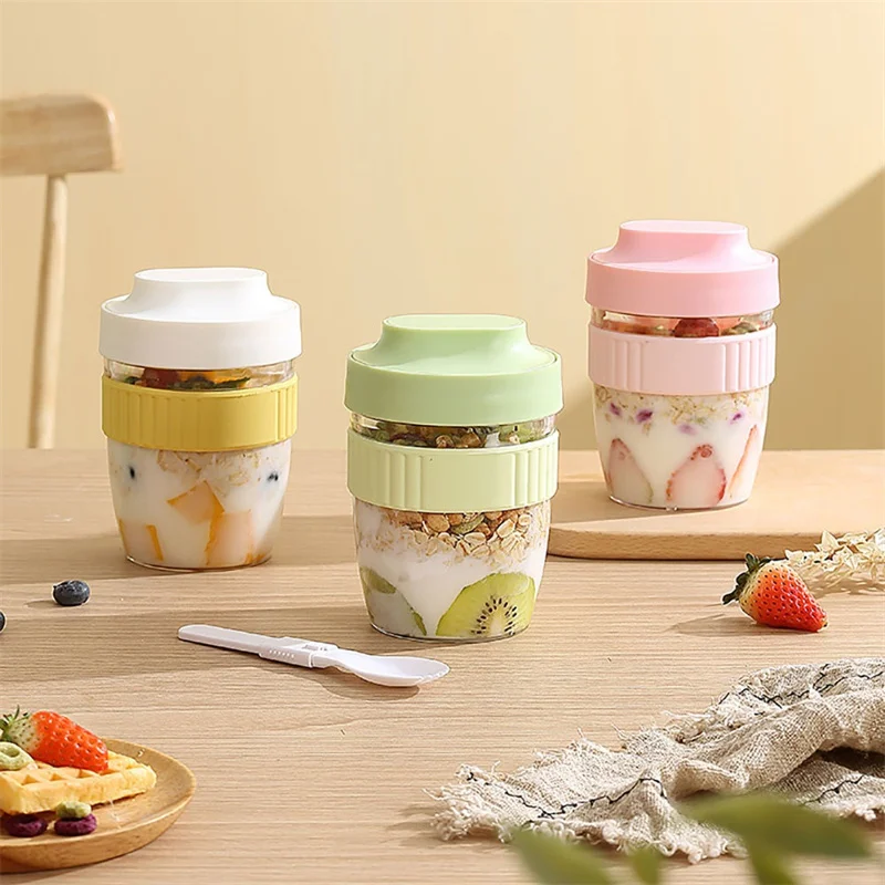 Meal Prep Yogurt Containers - 480/570ml Breakfast Cup Portable Oatmeal Cereal