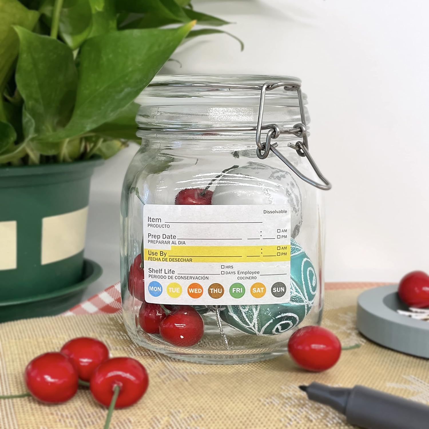250Pcs/Roll Food Date Labels W - огляд і ціна Meal Prep Jar