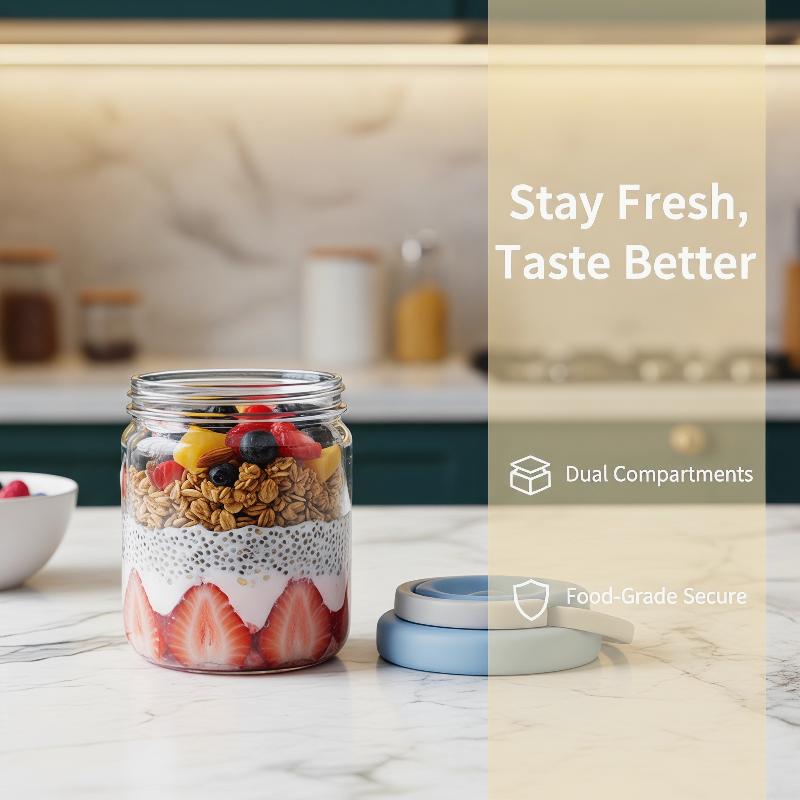 [E] Breakfast Cup Portable Oat - огляд і ціна Meal Prep Yogurt Containers