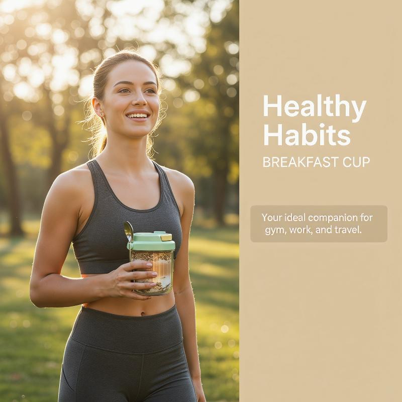 [E] Breakfast Cup Portable Oat - огляд і ціна Meal Prep Yogurt Containers