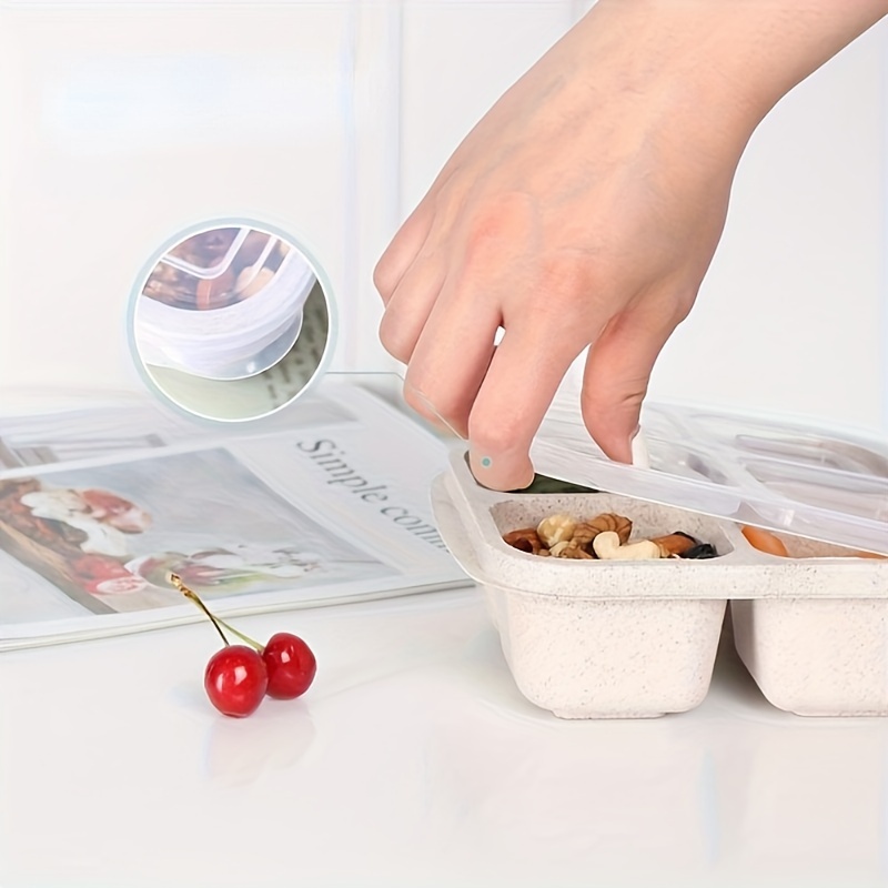 3pcs Bento Snack Boxes with Li - огляд і ціна Meal Prep No Microwave