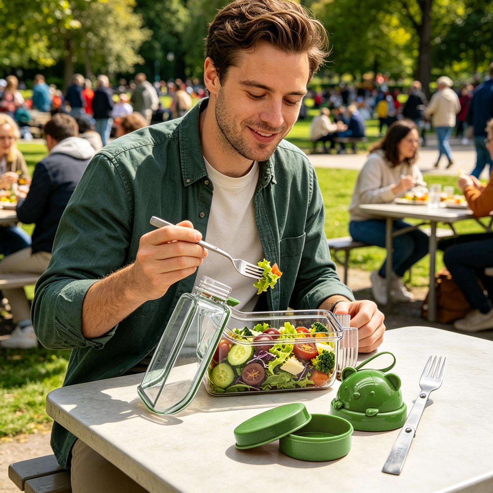 Salad Jar Clear Food Organizer - огляд і ціна Meal Prep Gym Food