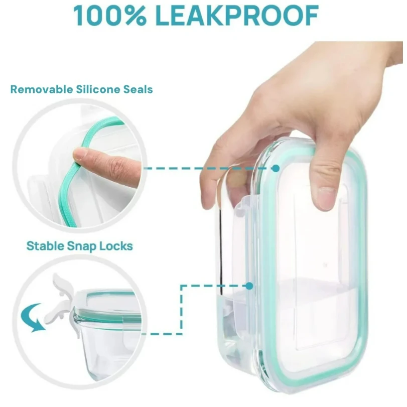 Glass Lunch Box Food Storage C - огляд і ціна Meal Prep Glass