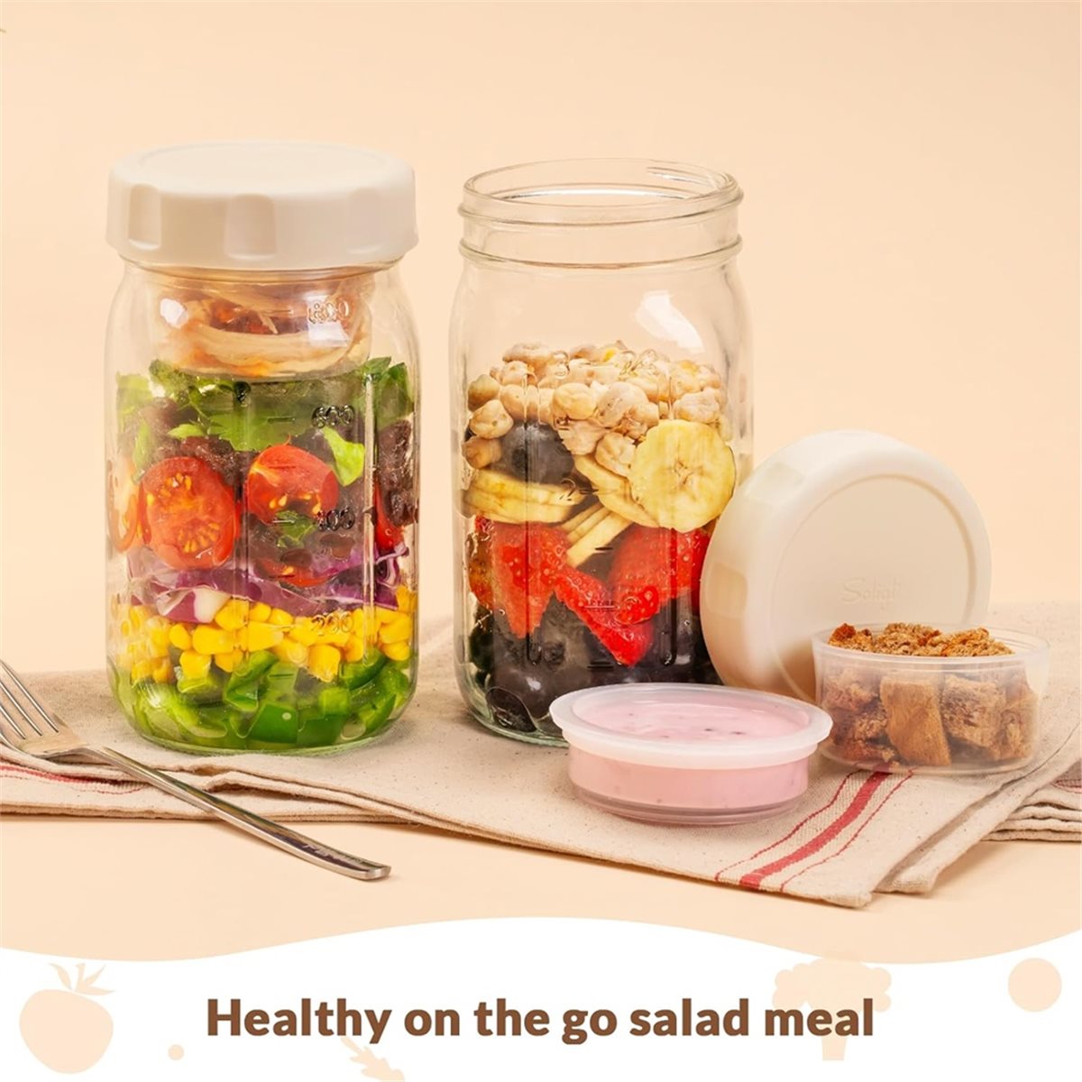 A67T NEW 4 Pack Glass Salad Ja - огляд і ціна Meal Prep Glass