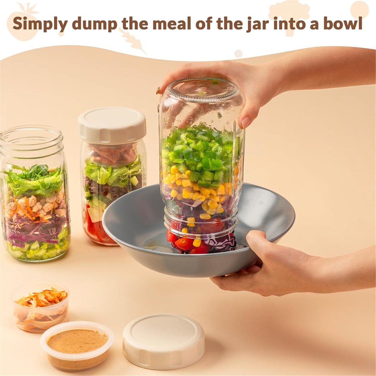 A67T NEW 4 Pack Glass Salad Ja - огляд і ціна Meal Prep Glass