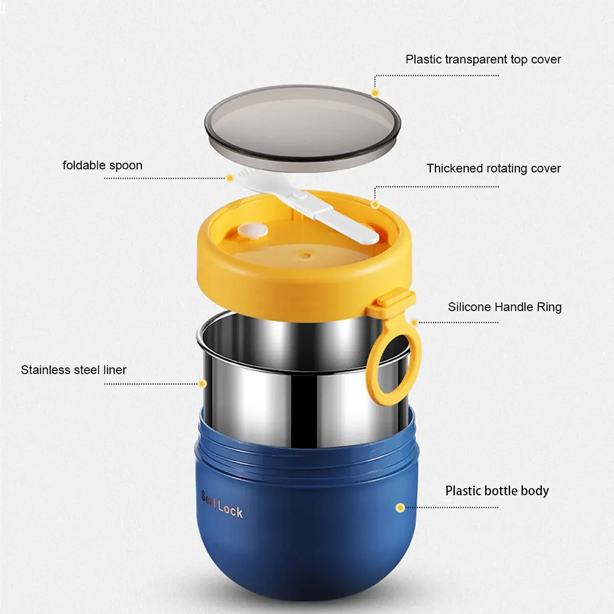 600ml/800ml  Breakfast Cups wi - огляд і ціна Meal Prep Yogurt Containers