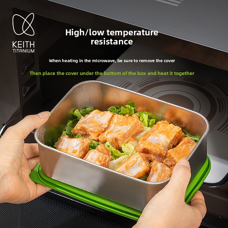 800ml Pure Titanium Lunch Box  - огляд і ціна Meal Prep No Microwave