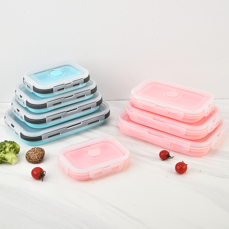 4Pcs Foldable Silicone Lunch B - огляд і ціна Meal Prep No Microwave