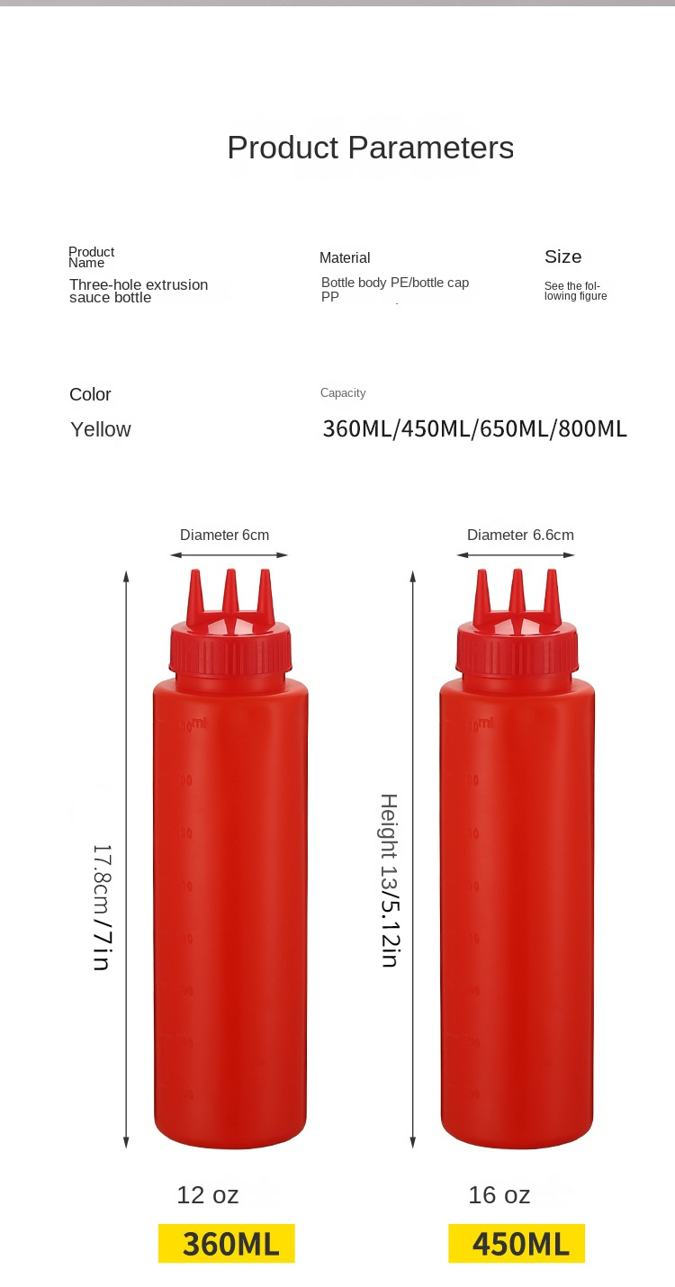 Squeeze Bottle 3 Holes Tomato  - огляд і ціна Sauce Squeeze Bottle