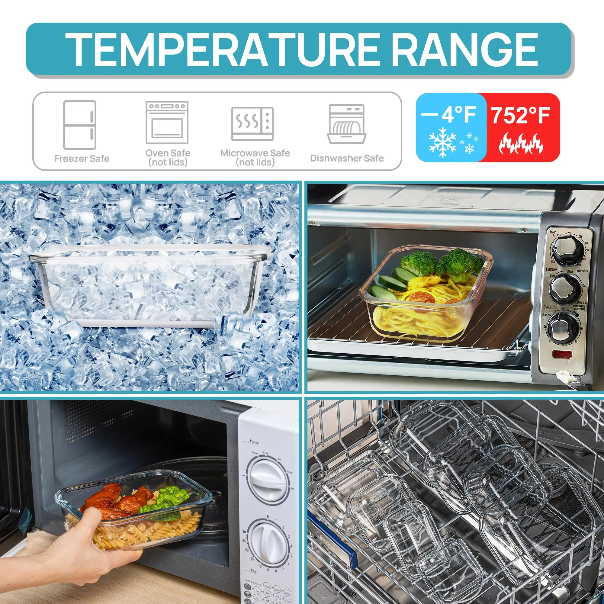 Glass Lunch Box Food Storage C - огляд і ціна Meal Prep Glass